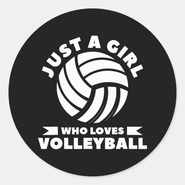 Sticker Rond Juste Une Fille Qui Aime Le Joueur De Volley-ball (Devant)
