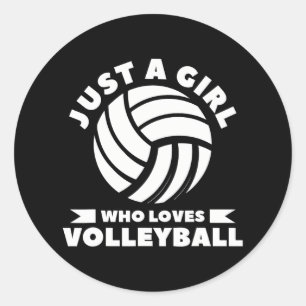 Sticker Rond Juste Une Fille Qui Aime Le Joueur De Volley-ball