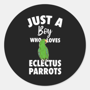Sticker Rond Juste Une Fille Qui Aime Le Parrot Eclectus