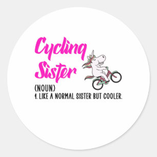 Sticker Rond Juste une fille qui aime le vélo