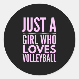 Sticker Rond Juste Une Fille Qui Aime Le Volley