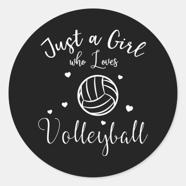 Sticker Rond Juste une fille qui aime le volley-ball (Devant)