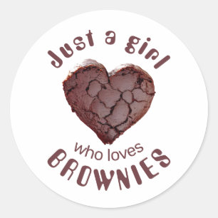 Sticker Rond Juste une fille qui aime les brownies