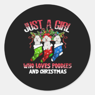 Sticker Rond Juste une fille qui aime les canicules et Noël