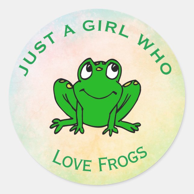 Sticker Rond Juste une fille qui aime les grenouilles (Devant)