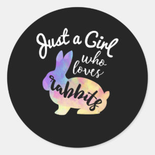 Sticker Rond Juste une fille qui aime les lapins   Bunny Galaxy