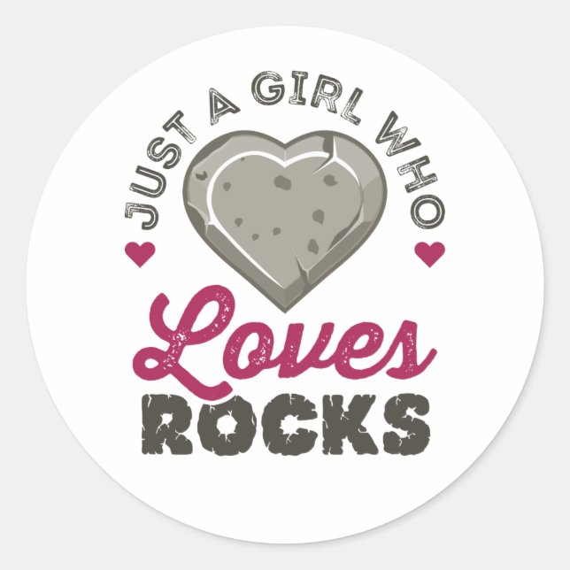 Sticker Rond Juste une fille qui aime les rochers géologue (Devant)