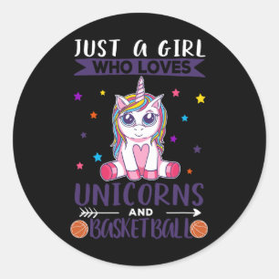 Sticker Rond Juste Une Fille Qui Aime Les Unicornes Et Bysketby