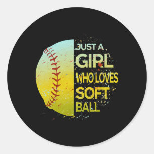 Sticker Rond Juste Une Fille Qui Aime Softll - Design Grunge Sé