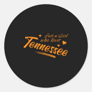 Sticker Rond Juste une fille qui aime Tennessee, Tn mignon pour