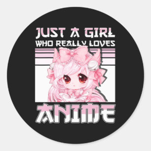 Sticker Rond Juste Une Fille Qui Aime Vraiment Les Filles Anime