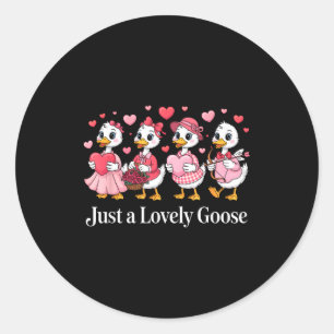 Sticker Rond Juste une oie adorable drôle de Saint-Valentin Da