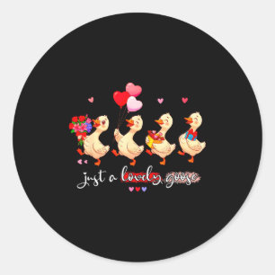 Sticker Rond Juste une oie adorable, drôle, équipe d'animaux mi