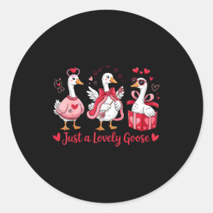 Sticker Rond Juste une oie adorable, une oie mignonne et idiote