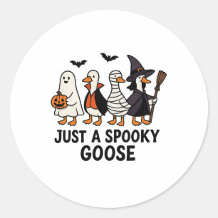 Sticker Rond Juste Une Oie Éffrayante Drôle Halloween Costume i