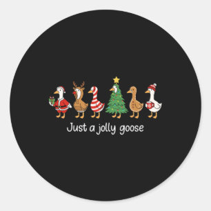 Sticker Rond Juste une oie joyeuse drôle de Noël pour hommes fe