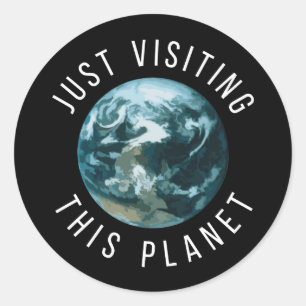 Sticker Rond Juste visite de ce noir de planète