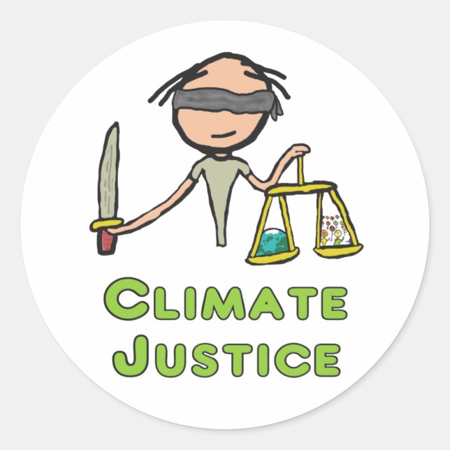 Sticker Rond Justice climatique (Devant)