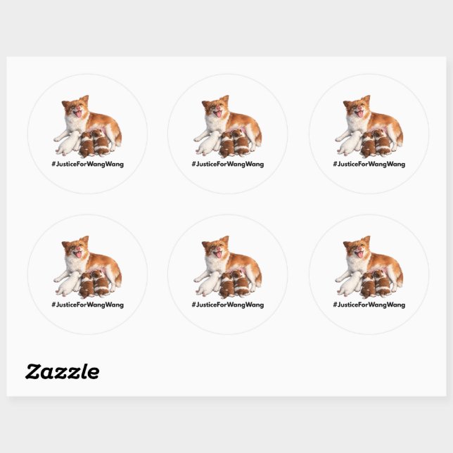 Sticker Rond Justice for Wang Wang (Feuille)