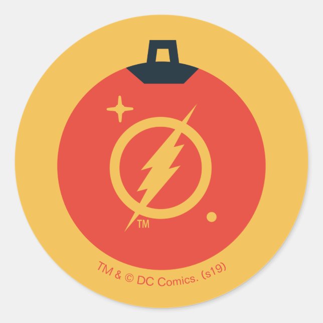 Sticker Rond Justice League The Flash Holiday Bauble (Devant)