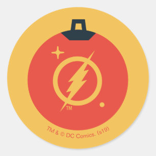 Sticker Rond Justice League The Flash Holiday Bauble