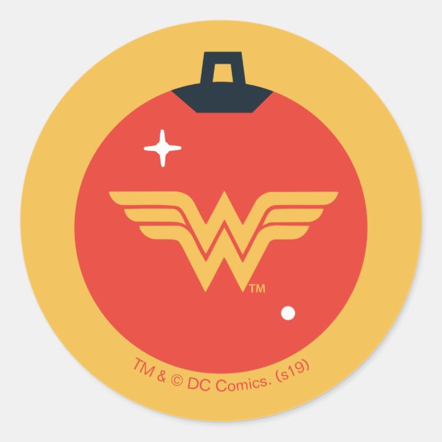 Sticker Rond Justice League Wonder Woman Holiday Bauble (Devant)