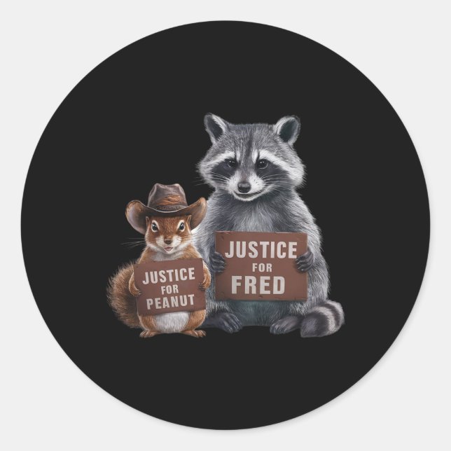 Sticker Rond Justice Pour L'Arachide L'Écureuil Justice Pour Fr (Devant)