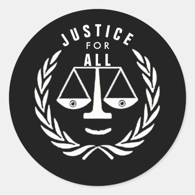 STICKER ROND JUSTICE POUR TOUS (Devant)