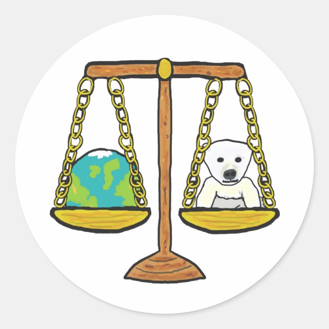 Sticker Rond Justice sur le changement climatique (Devant)