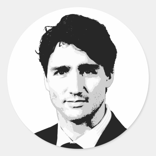 Sticker Rond Justin Trudeau (Devant)