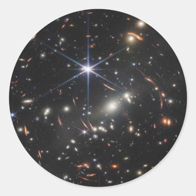 Sticker Rond JWST James Webb Télescope Spatial Première image (Devant)