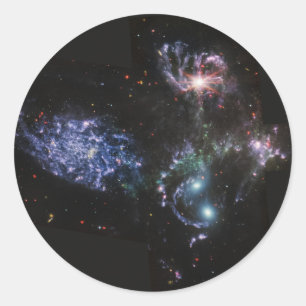 Sticker Rond JWST James Webb Télescope spatial Quintet de Steph