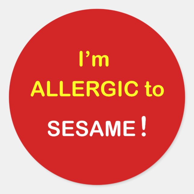 Sticker Rond k8 - Je suis allergique - SESAME. (Devant)