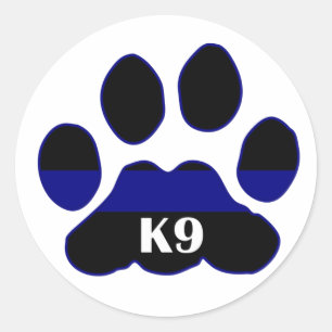 Sticker Rond K9 Blue Line