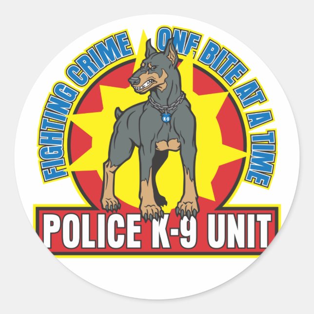 Sticker Rond K9 Doberman Bite (Devant)