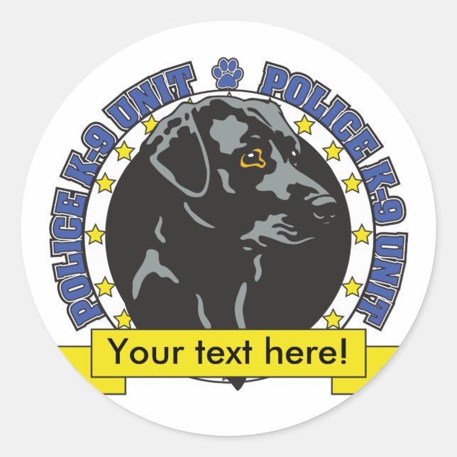 Sticker Rond K9 Labrador Retriever (Devant)