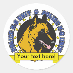 Sticker Rond K9 Malinois belge