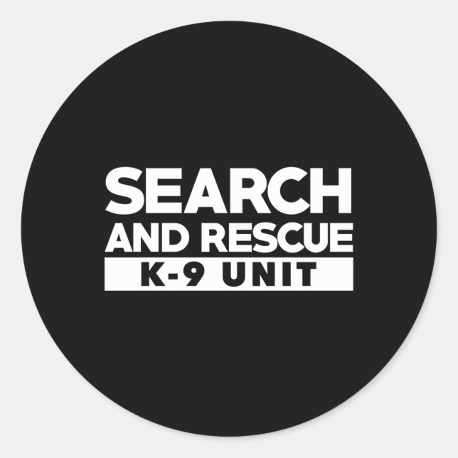 Sticker Rond K9 Mince Orange Line Recherche Secourt Sar K-9 Tea (Devant)