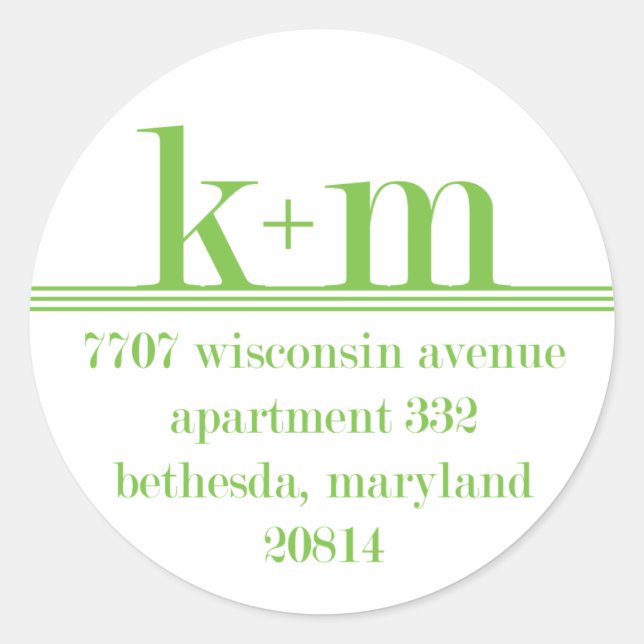 Sticker Rond k+m adresse de retour (Devant)