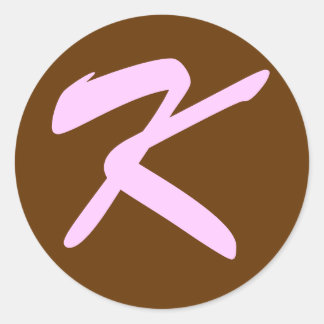 STICKER ROND K MONOGRAMME PREMIER ROSE BROWN