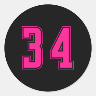 Sticker Rond K Numéro 34 Équipe Junior Sports Numérotés Uniform