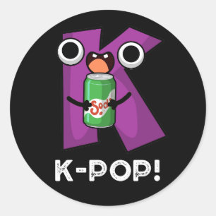 Sticker Rond K-Pop Musique amusante Soda Pop Pun Dark BG