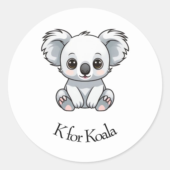 Sticker Rond K pour Koala (Devant)