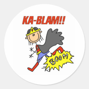 Sticker Rond Ka Blam Fille Héros
