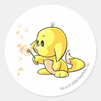 Sticker Rond Kacheek Jaune