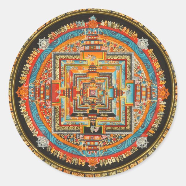 STICKER ROND KALACHAKRA ESOTERIE MANDALA III (Devant)