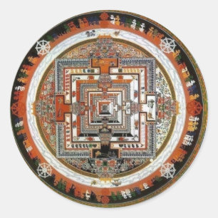 Sticker Rond Kalachakra Sand Mandala