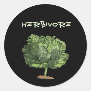Sticker Rond Kale Herbivore végétarien végétarien