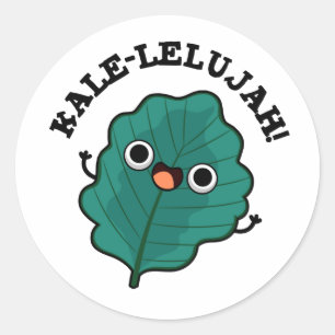 Sticker Rond Kale-lelujah Funny Veggie Kale Pun
