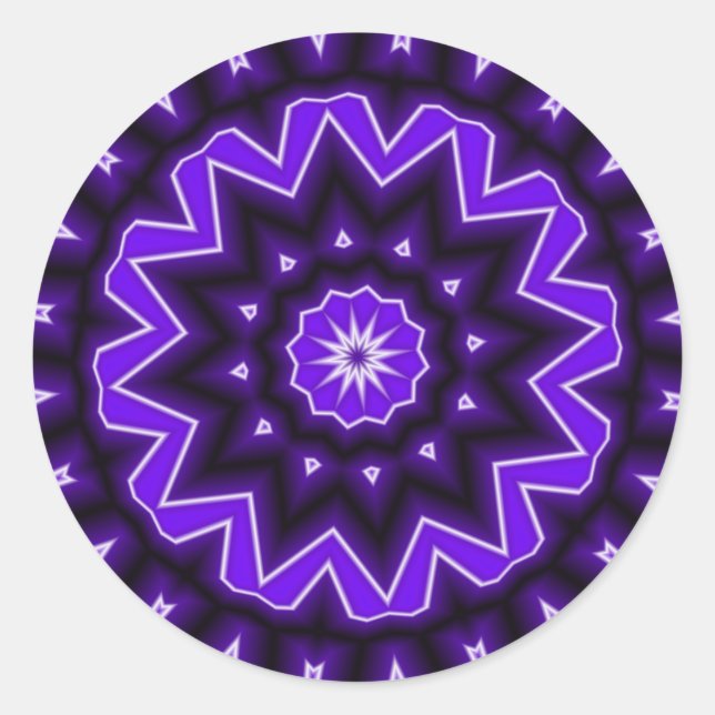 Sticker Rond Kaledoscope violet (Devant)